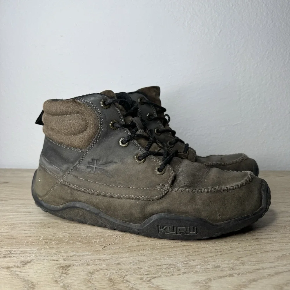 Kuru Quest Brown Leather Plantar Fasciitis‎ Chukka Boots Mens Size 10.5 M EU 42